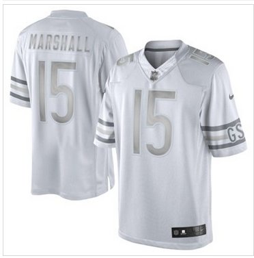 New Chicago Bears #15 Brandon Marshall White Platinum Jersey New Chicago Bears #15 Brandon Marshall White Platinum Jersey