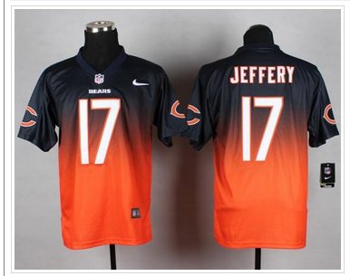 NEW Chicago Bears #17 Alshon Jeffery Navy Blue-Orange NFL Elite Fadeaway Fashion Jersey