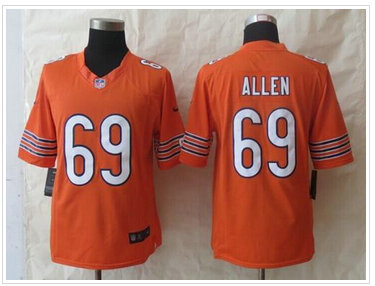 NEW Chicago Bears #69 Jared Allen Orange Alternate NFL Limited Jersey NEW Chicago Bears #69 Jared Allen Orange Alternate NFL Limited Jersey
