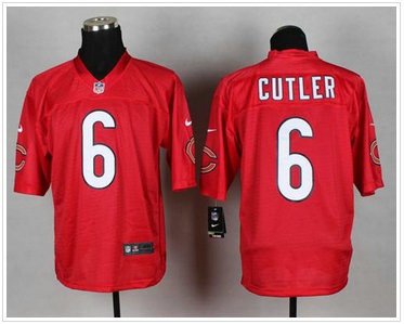 New Chicago Bears #6 Jay Cutler Red NFL Elite QB Practice Jersey