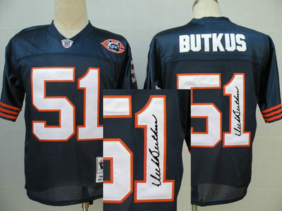 Chicago Bears 51# Butkus Blue Throwback Jersey(Signed Elite) Chicago Bears 51# Butkus Blue Throwback Jersey(Signed Elite)