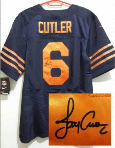 NEW Signed Elite Chicago Bears 6 Jay Cutler Blue with Orange Number NEW Signed Elite Chicago Bears 6 Jay Cutler Blue with Orange Number