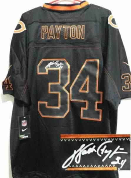 NEW Signed Elite Chicago Bears 34 Walter Payton Lights out Black NEW Signed Elite Chicago Bears 34 Walter Payton Lights out Black