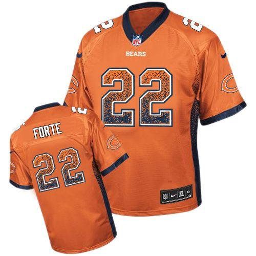 NEW Chicago Bears 22 Matt Forte Orange Alternate Stitched NFL Elite Drift Fashion Jersey