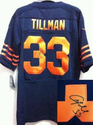 NEW NFL Chicago Bears 33 Charles Tillman Orange Number Jerseys(Signed Elite) NEW NFL Chicago Bears 33 Charles Tillman Orange Number Jerseys(Signed Elite)
