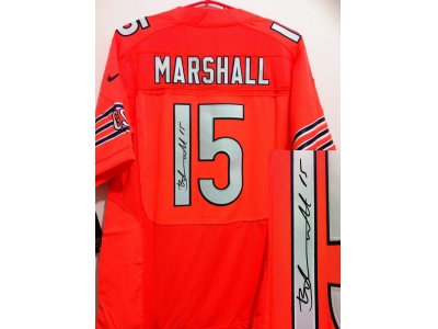 NEW NFL Chicago Bears #15 Brandon Marshall Orange Jerseys(Signed Elite) NEW NFL Chicago Bears #15 Brandon Marshall Orange Jerseys(Signed Elite)