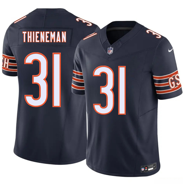 Men's Chicago Bears #31 Dillon Thieneman Navy 2026 Draft F.U.S.E. Vapor Untouchable Limited Stitched Football Jersey Men's Chicago Bears #31 Dillon Thieneman Navy 2026 Draft F.U.S.E. Vapor Untouchable Limited Stitched Football Jersey