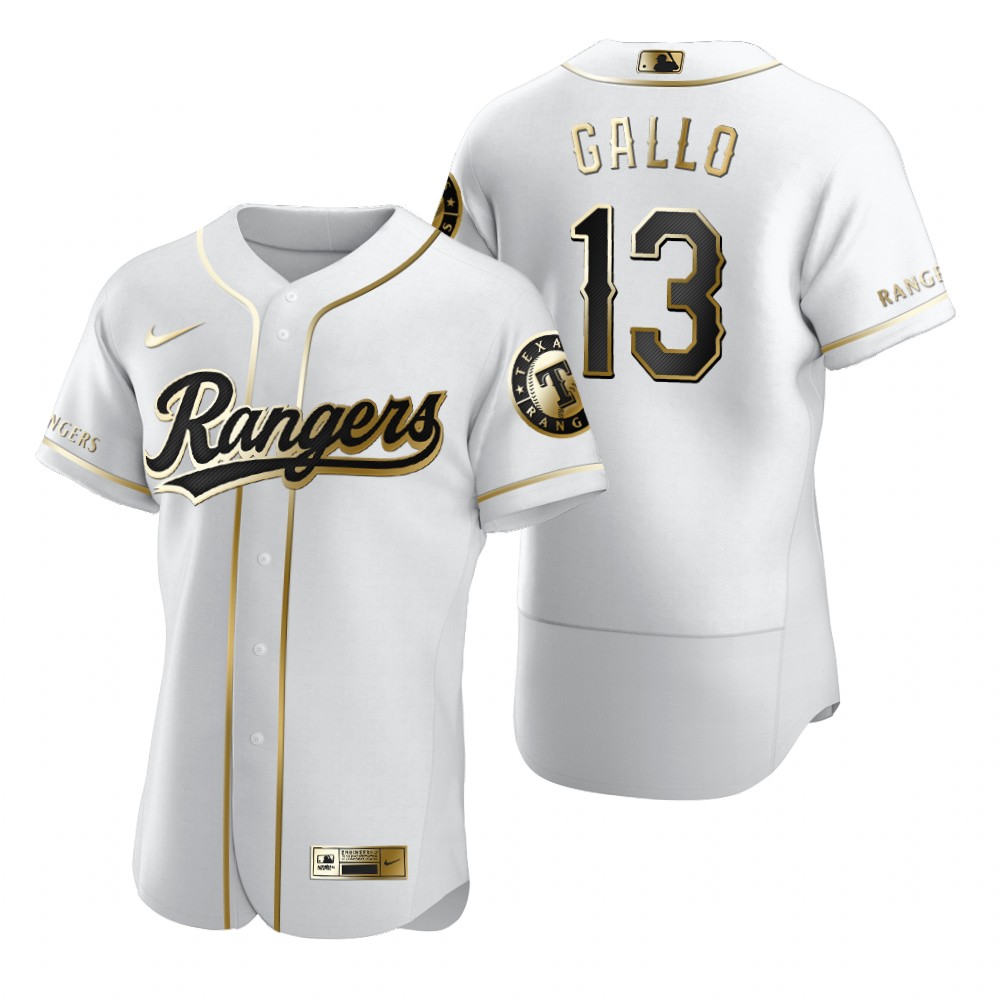 Texas Rangers #13 Joey Gallo White Nike Men's Authentic Golden Edition MLB Jersey Texas Rangers #13 Joey Gallo White Nike Men's Authentic Golden Edition MLB Jersey