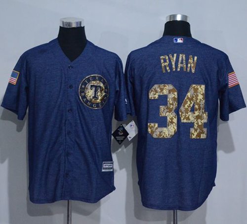 Rangers #34 Nolan Ryan Denim Blue Salute to Service Stitched MLB Jersey Rangers #34 Nolan Ryan Denim Blue Salute to Service Stitched MLB Jersey