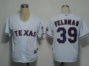 Texas Rangers 39 Feldman White Cool Base