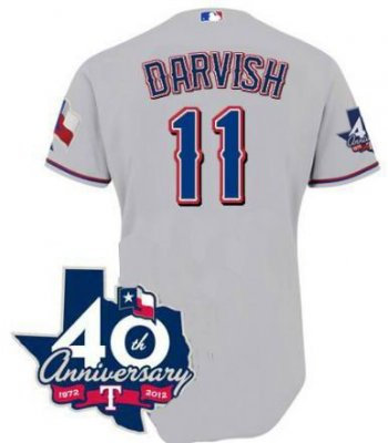 Texas Rangers # 11 Yu Darvish GREY w 40th Anniversary Patch