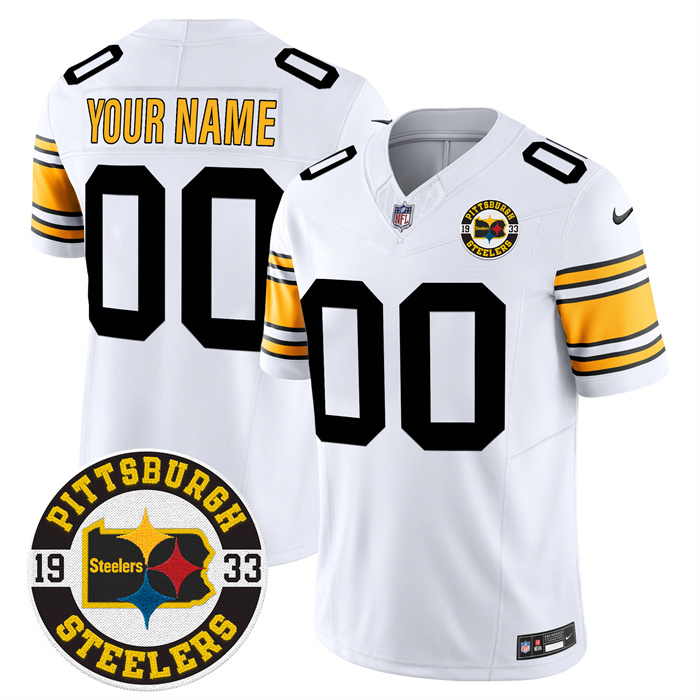 Men’s Pittsburgh Steelers Throwback 1933 Patch white Vapor Limited All Stitched Jerseys 1