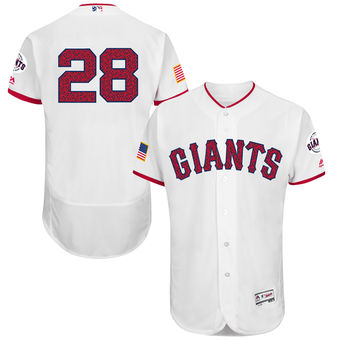 San Francisco Giants Buster Posey Majestic Fashion Stars & Stripes FlexBase Player Jersey - White