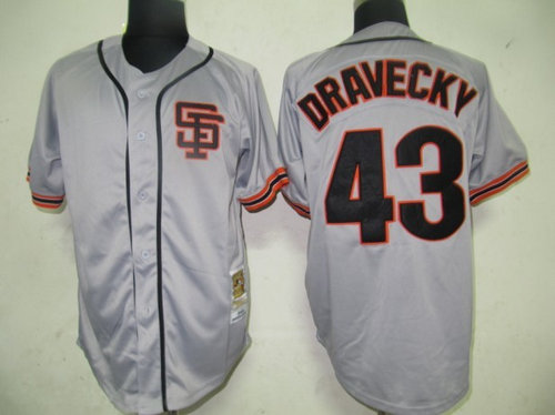 MLB Jerseys San Francisco Giants 43 Dravecky Grey M&N