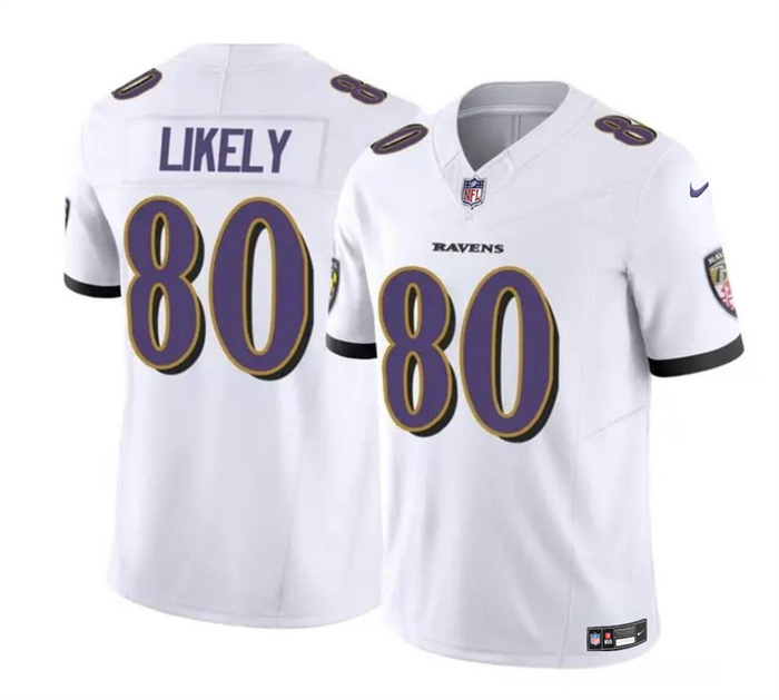 Men's Baltimore Ravens #80 Isaiah Likely White 2023 F.U.S.E. Vapor Limited Football Jersey Men's Baltimore Ravens #80 Isaiah Likely White 2023 F.U.S.E. Vapor Limited Football Jersey