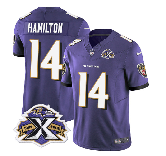 Men's Baltimore Ravens #14 Kyle Hamilton Purple 2023 F.U.S.E With Patch Throwback Vapor Limited Jersey Men's Baltimore Ravens #14 Kyle Hamilton Purple 2023 F.U.S.E With Patch Throwback Vapor Limited Jersey