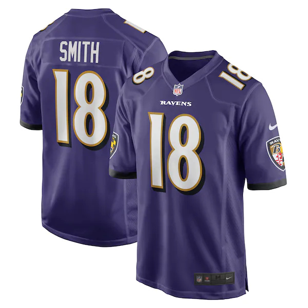 Men's Nike Baltimore Ravens #18 Roquan Smith Purple Vapor Limited Jersey Men's Nike Baltimore Ravens #18 Roquan Smith Purple Vapor Limited Jersey
