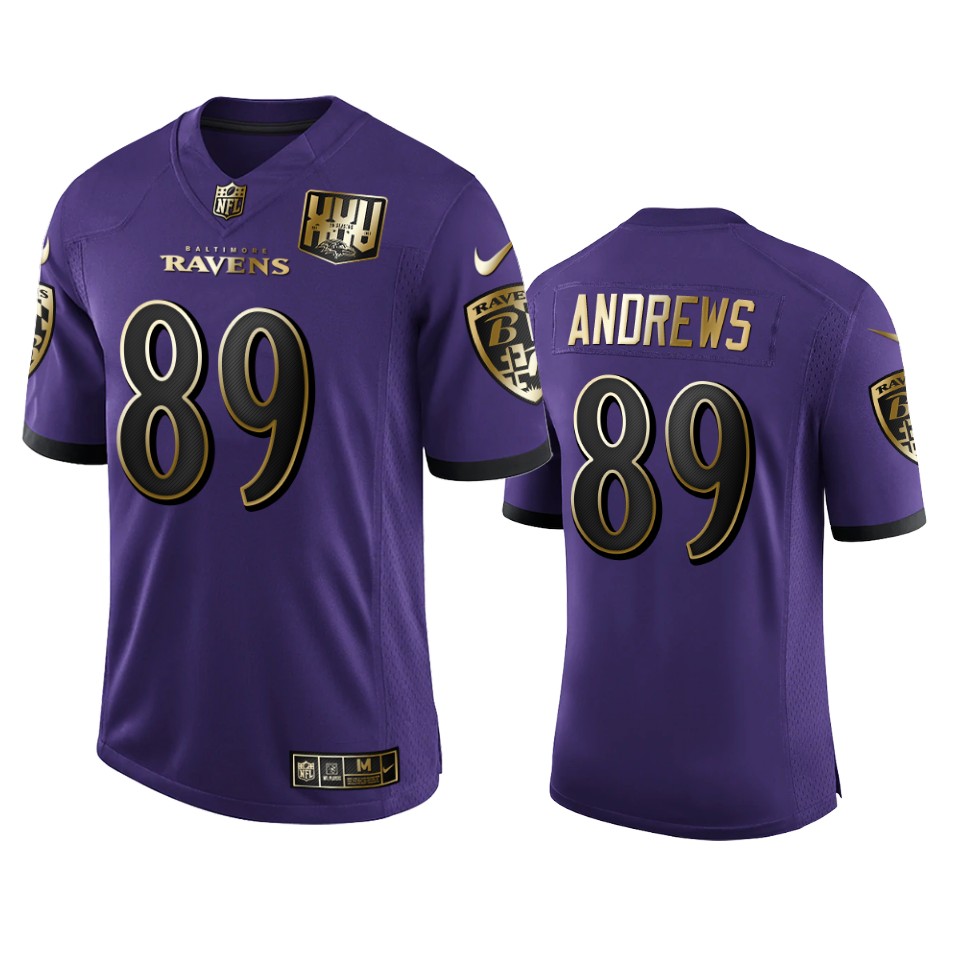 Baltimore Ravens #89 Mark Andrews Men's Nike Purple Team 25th Season Golden Limited NFL Jersey Baltimore Ravens #89 Mark Andrews Men's Nike Purple Team 25th Season Golden Limited NFL Jersey