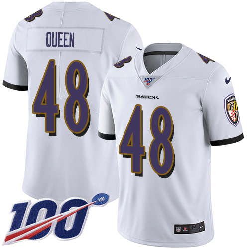 Nike Ravens #48 Patrick Queen White Men's Stitched NFL 100th Season Vapor Untouchable Limited Jersey Nike Ravens #48 Patrick Queen White Men's Stitched NFL 100th Season Vapor Untouchable Limited Jersey