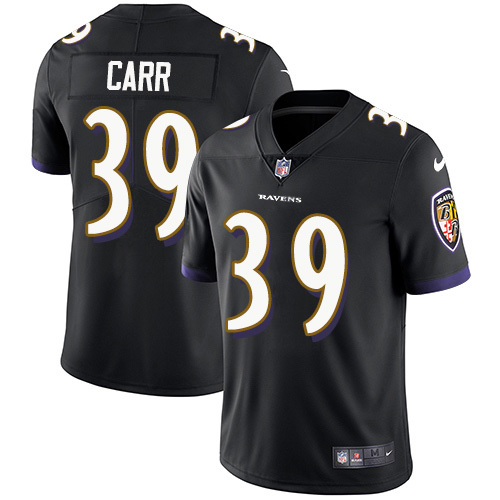 Nike Ravens #39 Brandon Carr Black Alternate Men's Stitched NFL Vapor Untouchable Limited Jersey Nike Ravens #39 Brandon Carr Black Alternate Men's Stitched NFL Vapor Untouchable Limited Jersey