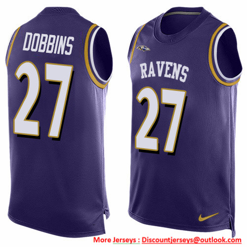 Nike Ravens #27 J.K. Dobbins Purple Team Color Men's Stitched NFL Limited Tank Top Jersey