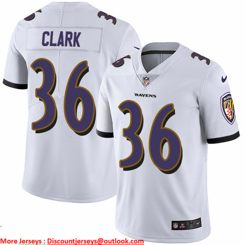 Nike Ravens #36 Chuck Clark White Men's Stitched NFL Vapor Untouchable Limited Jersey