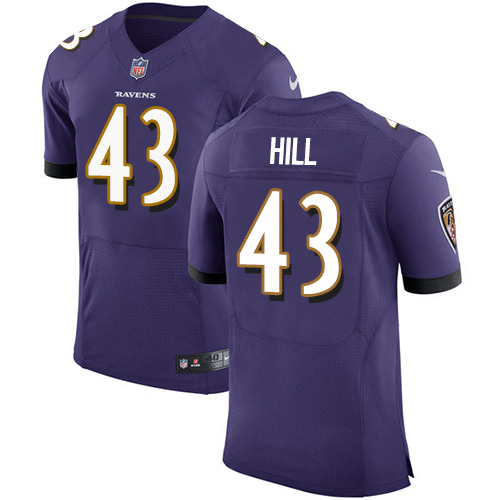 Nike Ravens #43 Justice Hill Purple Team Color Men's Stitched NFL Vapor Untouchable Elite Jersey Nike Ravens #43 Justice Hill Purple Team Color Men's Stitched NFL Vapor Untouchable Elite Jersey