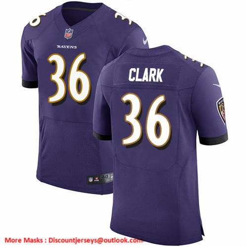 Nike Ravens #36 Chuck Clark Purple Team Color Men's Stitched NFL Vapor Untouchable Elite Jersey