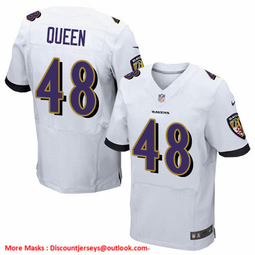 Nike Ravens #48 Patrick Queen White Men's Stitched NFL New Elite Jersey
