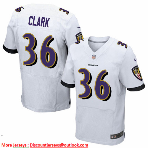 Nike Ravens #36 Chuck Clark White Men's Stitched NFL New Elite Jersey