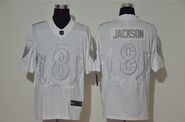 Nike Ravens 8 Lamar Jackson White Vapor Untouchable Limited Fashion Jersey Nike Ravens 8 Lamar Jackson White Vapor Untouchable Limited Fashion Jersey