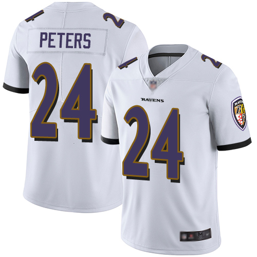 Ravens #24 Marcus Peters White Men's Stitched Football Vapor Untouchable Limited Jersey Ravens #24 Marcus Peters White Men's Stitched Football Vapor Untouchable Limited Jersey