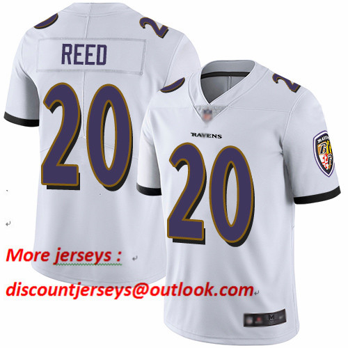 Ravens #20 Ed Reed White Men's Stitched Football Vapor Untouchable Limited Jersey