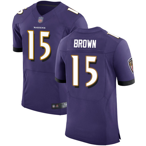 Ravens #15 Marquise Brown Purple Team Color Men's Stitched Football Vapor Untouchable Elite Jersey Ravens #15 Marquise Brown Purple Team Color Men's Stitched Football Vapor Untouchable Elite Jersey