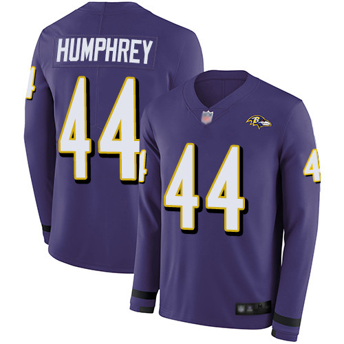 Ravens #44 Marlon Humphrey Purple Team Color Men's Stitched Football Limited Therma Long Sleeve Jersey Ravens #44 Marlon Humphrey Purple Team Color Men's Stitched Football Limited Therma Long Sleeve Jersey
