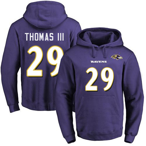 Ravens #29 Earl Thomas III Purple Name & Number Pullover Football Hoodie Ravens #29 Earl Thomas III Purple Name & Number Pullover Football Hoodie