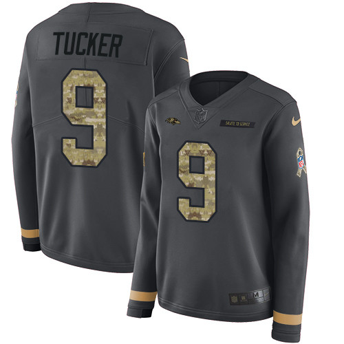 Nike Ravens #9 Justin Tucker Anthracite Salute to Service Nike Ravens #9 Justin Tucker Anthracite Salute to Service