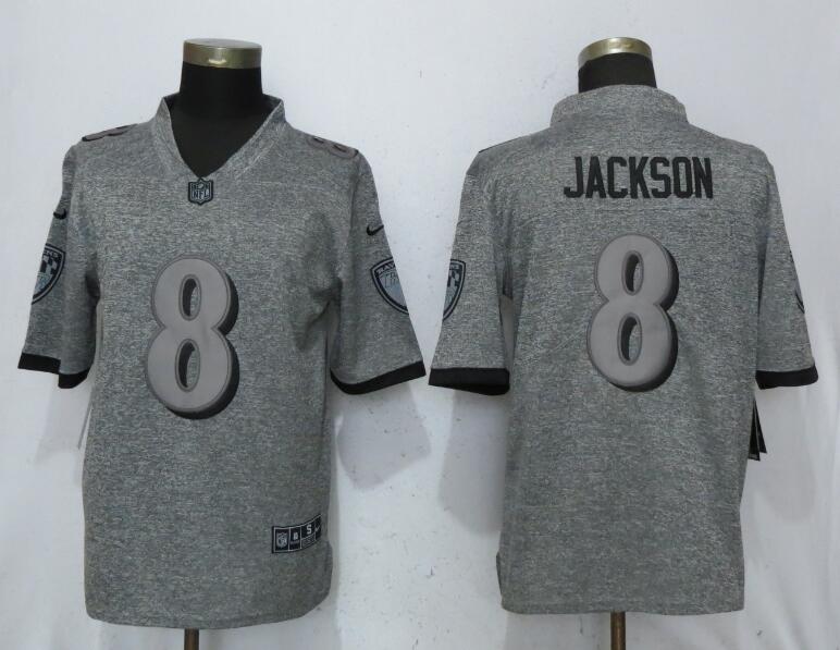 Nike Ravens #8 LaMar Jackson Gray Gridiron Gray Vapor Untouchable Limited Jersey