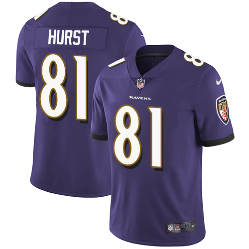 Nike Ravens #81 Hayden Hurst Purple Team Color Men's Stitched NFL Vapor Untouchable Limited Jersey Nike Ravens #81 Hayden Hurst Purple Team Color Men's Stitched NFL Vapor Untouchable Limited Jersey