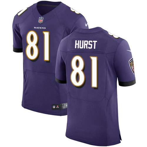 Nike Ravens #81 Hayden Hurst Purple Team Color Men's Stitched NFL Vapor Untouchable Elite Jersey Nike Ravens #81 Hayden Hurst Purple Team Color Men's Stitched NFL Vapor Untouchable Elite Jersey