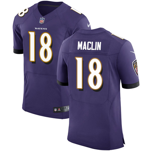 Nike Ravens #18 Jeremy Maclin Purple Team Color Men's Stitched NFL Vapor Untouchable Elite Jersey