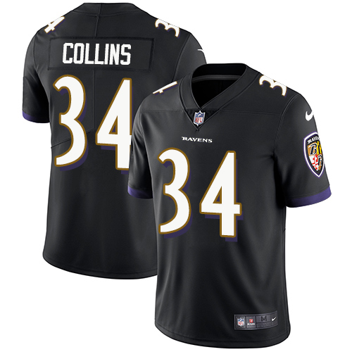 Nike Ravens #34 Alex Collins Black Alternate Men's Stitched NFL Vapor Untouchable Limited Jersey Nike Ravens #34 Alex Collins Black Alternate Men's Stitched NFL Vapor Untouchable Limited Jersey
