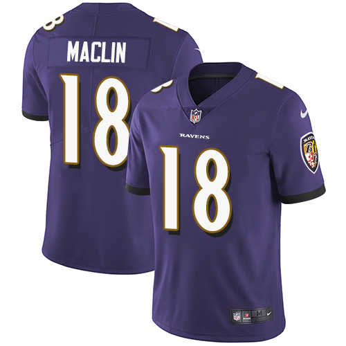 Nike Ravens #18 Jeremy Maclin Purple Team Color Men's Stitched NFL Vapor Untouchable Limited Jersey Nike Ravens #18 Jeremy Maclin Purple Team Color Men's Stitched NFL Vapor Untouchable Limited Jersey