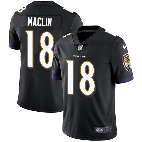 Nike Ravens #18 Jeremy Maclin Black Alternate Men's Stitched NFL Vapor Untouchable Limited Jersey Nike Ravens #18 Jeremy Maclin Black Alternate Men's Stitched NFL Vapor Untouchable Limited Jersey