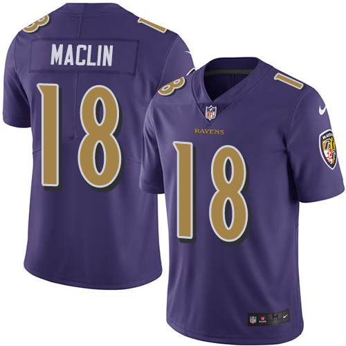 Nike Ravens #18 Jeremy Maclin Purple Men's Stitched NFL Limited Rush Jersey Nike Ravens #18 Jeremy Maclin Purple Men's Stitched NFL Limited Rush Jersey