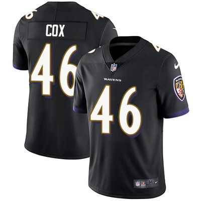 Nike Ravens #46 Morgan Cox Black Alternate Men's Stitched NFL Vapor Untouchable Limited Jersey Nike Ravens #46 Morgan Cox Black Alternate Men's Stitched NFL Vapor Untouchable Limited Jersey