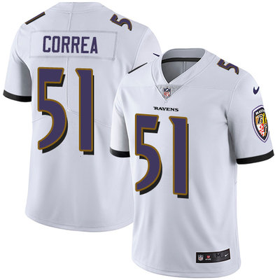 Nike Ravens #51 Kamalei Correa White Men's Stitched NFL Vapor Untouchable Limited Jersey Nike Ravens #51 Kamalei Correa White Men's Stitched NFL Vapor Untouchable Limited Jersey