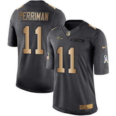 Nike Ravens #11 Breshad Perriman Black Men's Stitched NFL Limited Gold Salute To Service Jersey Nike Ravens #11 Breshad Perriman Black Men's Stitched NFL Limited Gold Salute To Service Jersey