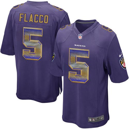 Nike Ravens #5 Joe Flacco Purple Team Color Men's Stitched NFL Limited Strobe Jersey Nike Ravens #5 Joe Flacco Purple Team Color Men's Stitched NFL Limited Strobe Jersey