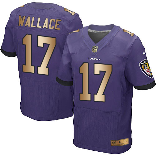 Nike Ravens #17 Mike Wallace Purple Team Color Men's Stitched NFL New Elite Gold Jersey Nike Ravens #17 Mike Wallace Purple Team Color Men's Stitched NFL New Elite Gold Jersey